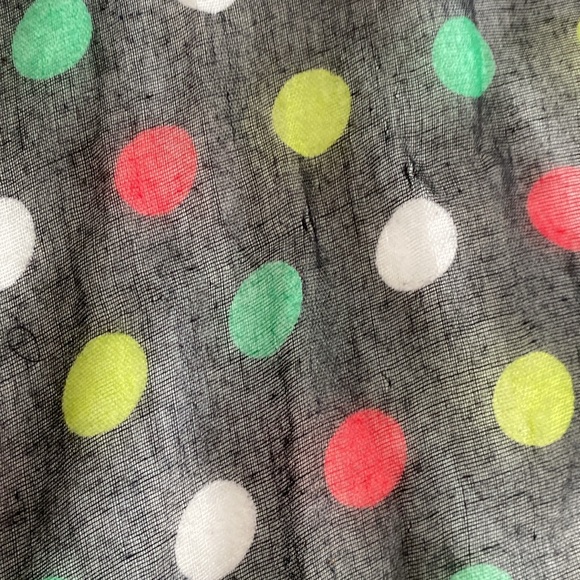 Black sheer colourful polka dot scarf - Picture 11 of 17